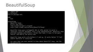 BeautifulSoup
 