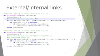External/internal links
 