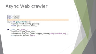 Async Web crawler
 