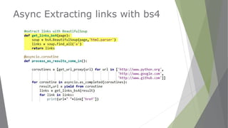 Async Extracting links with bs4
 