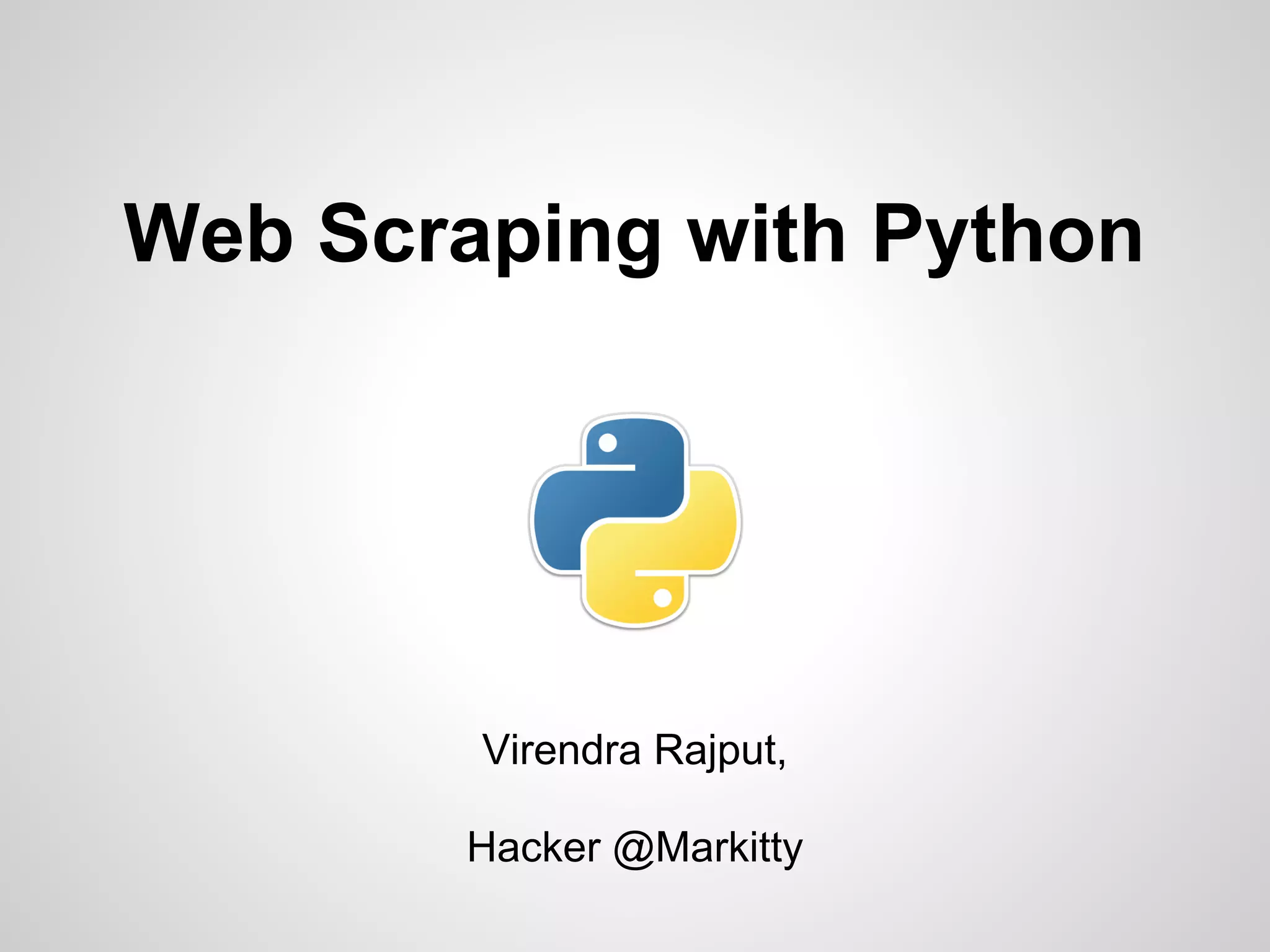 Web scraping in python | PPT
