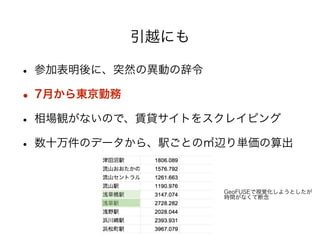 Twitter Streaming API 
• 全Tweetのうち、数%だけに絞って提供されている 
• それでも1日100万件近い分量 
• 日本語のみ取り出すことも可能 
! 
参照：Rubyのtwitterライブラリで、Twitter Streaming APIが扱えるようになっていた 
http://blog.takuros.net/entry/2014/05/19/002326 
 