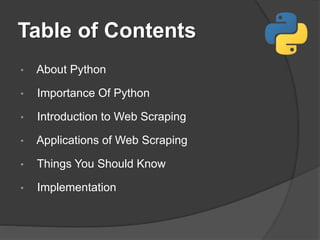 Web Scraping with Python | PPT | Free Download
