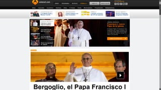 Webs de las tv informando sobre el nuevo papa