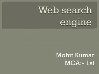 Mohit Kumar
MCA:- 1st

 