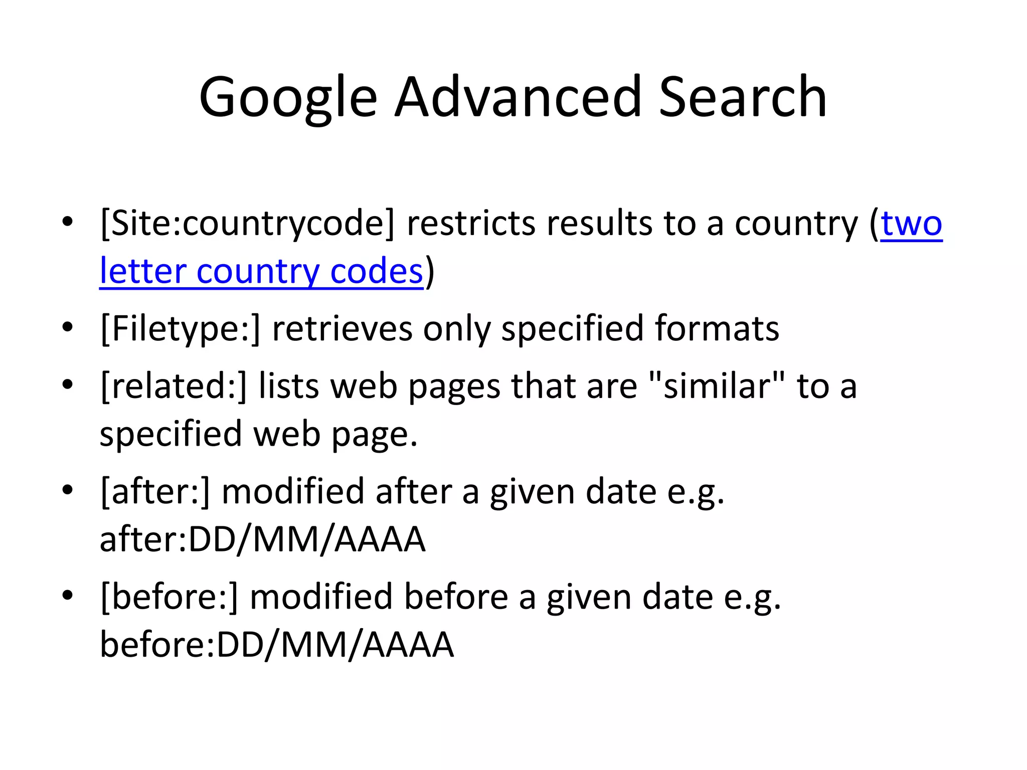 Searching With GoogleExpand the “More search tools” link to see different search toolsWEB 2.0