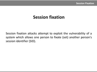Cross-Site Scripting
Useful resources
XSS cheat sheet
http://ha.ckers.org/xss.html
http://html5sec.org/
http://www.xenuser.org/xss-cheat-sheet/
</xssed> - xss attacks information
http://www.xssed.com/
Tools
XSSer
XSS-Proxy
XSS Me (Firefox add-on)
X5s (Fiddler add-on)
DOM XSS Scanner (http://www.domxssscanner.com/)