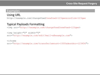 Cross-Site Request Forgery
http://example.com/acc?newpass=123qwe&confirmpass=123qwe
A
http://example.com
Password was changed successfully
Malicious web site OK
V
