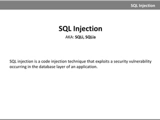 Cross-Site Request Forgery
Mitigation
1. Use POST rather than GET in forms (partial solution)
2. Check HTTP Referrer header
3. Require verification (password, CAPTCHA)
4. Use session tokens (hash, secret)
<input type="hidden" name="sessid" id="sessid"
value="sdf8awh2oid0fh">
Tools
Pinata
CSRFTester
CSRF Formbuilder and Formgrabber