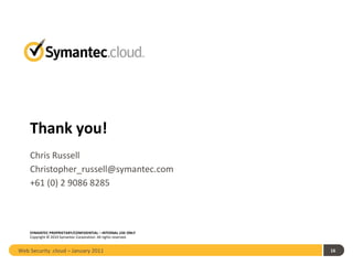 Chris Russell [email_address] +61 (0) 2 9086 8285 Web Security .cloud – January 2011  