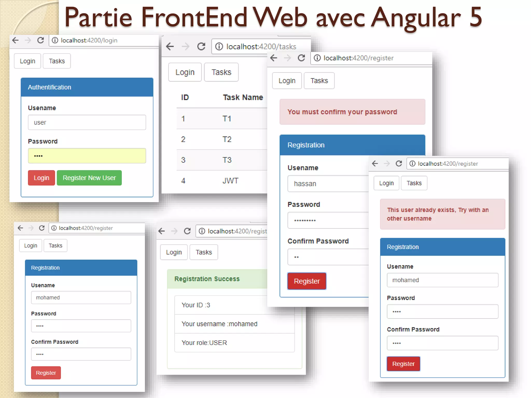 Partie FrontEndWeb avec Angular 5
 