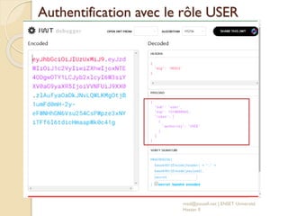Authentification avec le rôle USER
med@youssfi.net | ENSET Université
Hassan II
 