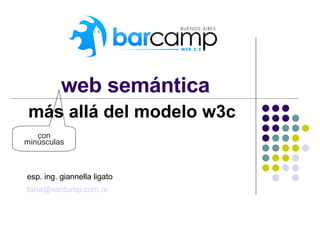 web semántica más allá del modelo w3c esp. ing. giannella ligato [email_address] con minúsculas 