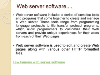 Web server hardware and software | PPTX