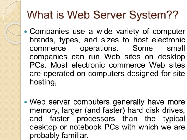 Web server hardware and software | PPT