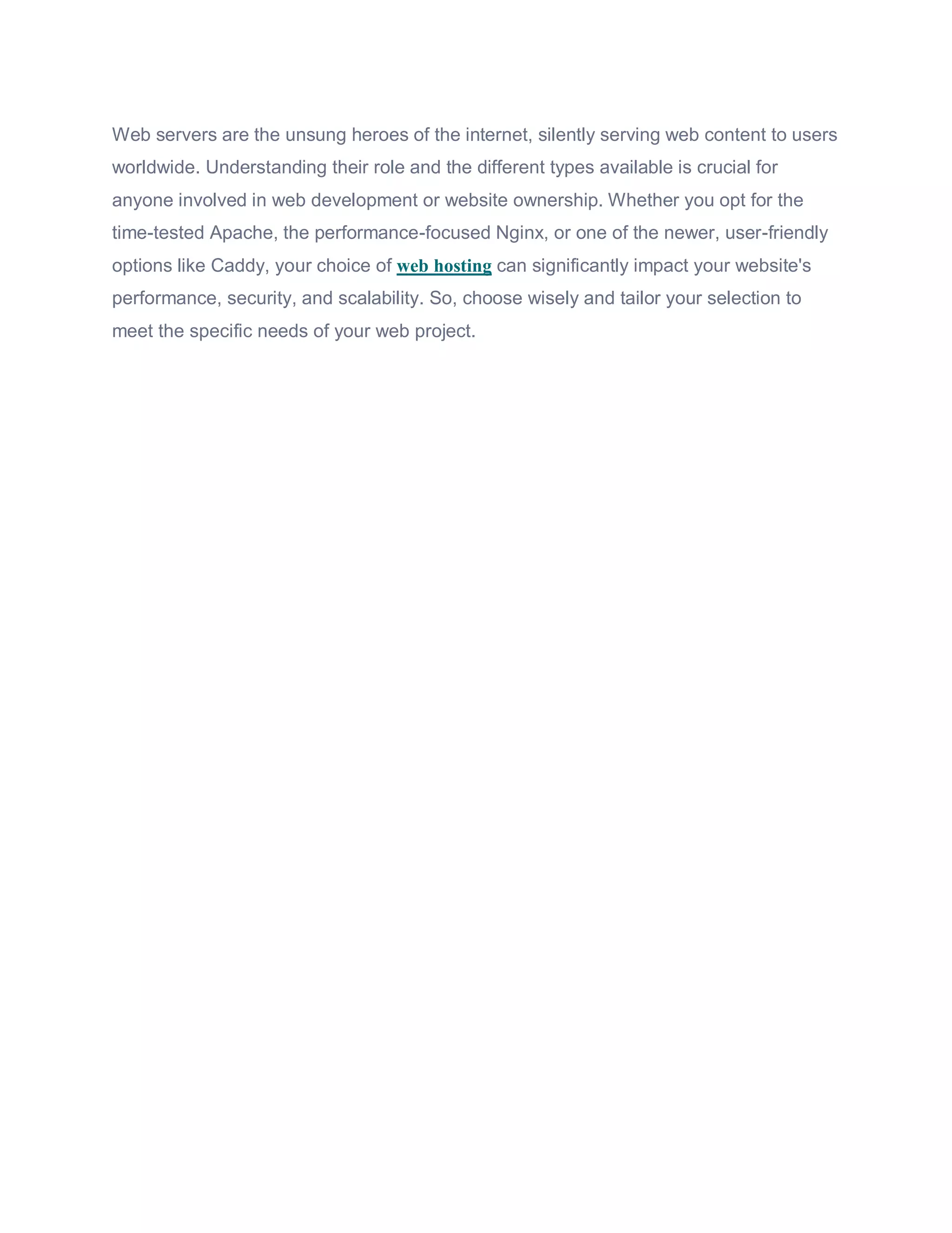 Web Server Types Understanding A Web Server Pdf Web Server Types Understanding A Web Server Pdf