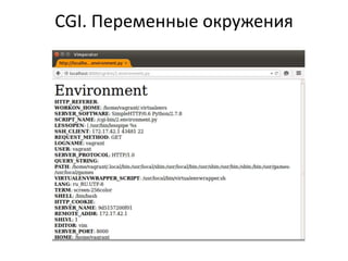 CGI. Переменные окружения
 