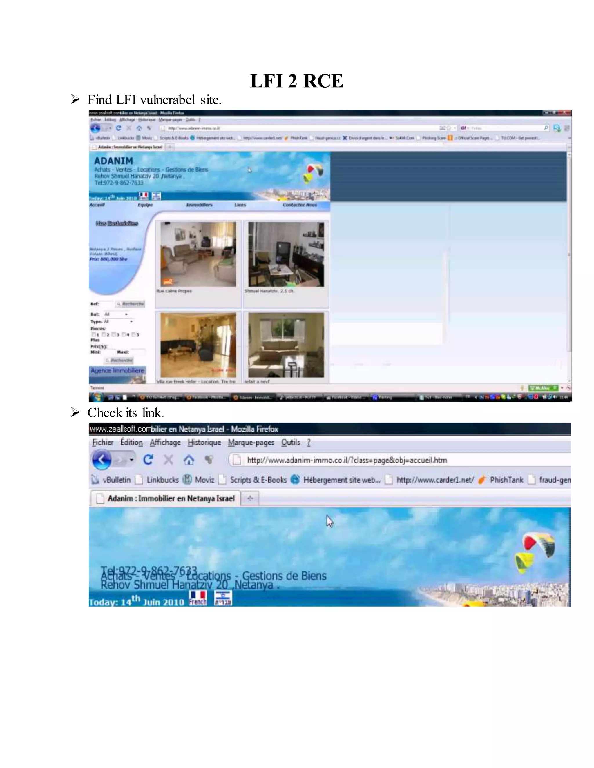 LFI 2 RCE
 Find LFI vulnerabel site.
 Check its link.
 