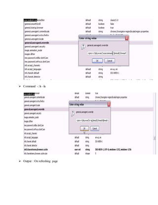  Command -: ls -la
 Output : On refreshing page
 