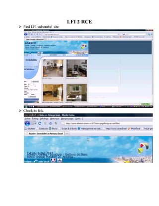 LFI 2 RCE
 Find LFI vulnerabel site.
 Check its link.
 