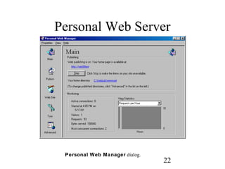 22
Personal Web Server
Personal Web Manager dialog.
 