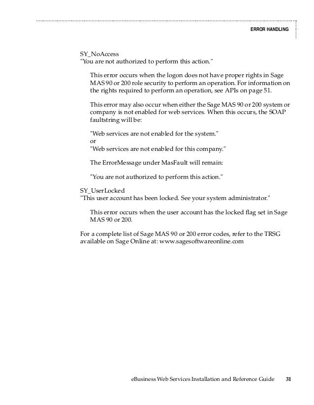 mas 90 user guide Sage 100 erp (mas90) web services manual.