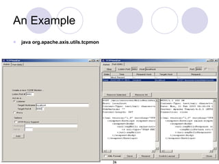 An Example <ul><li>java org.apache.axis.utils.tcpmon </li></ul>