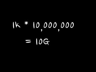 1k * 10,000,000 
= 10G  