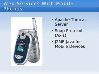 Web Services With Mobile Phones ,[object Object],[object Object],[object Object]