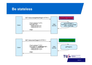 Be stateless
Stateful design

Stateless design

PAGE 30

 