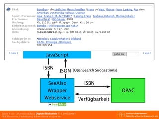 (OpenSearch Suggestions) SeeAlso Wrapper Webservice ISBN JSON Verfügbarkeit JavaScript OPAC ISBN 