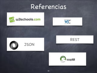 Referencias 
14 
JSON 
REST 
Text 
Text 
 