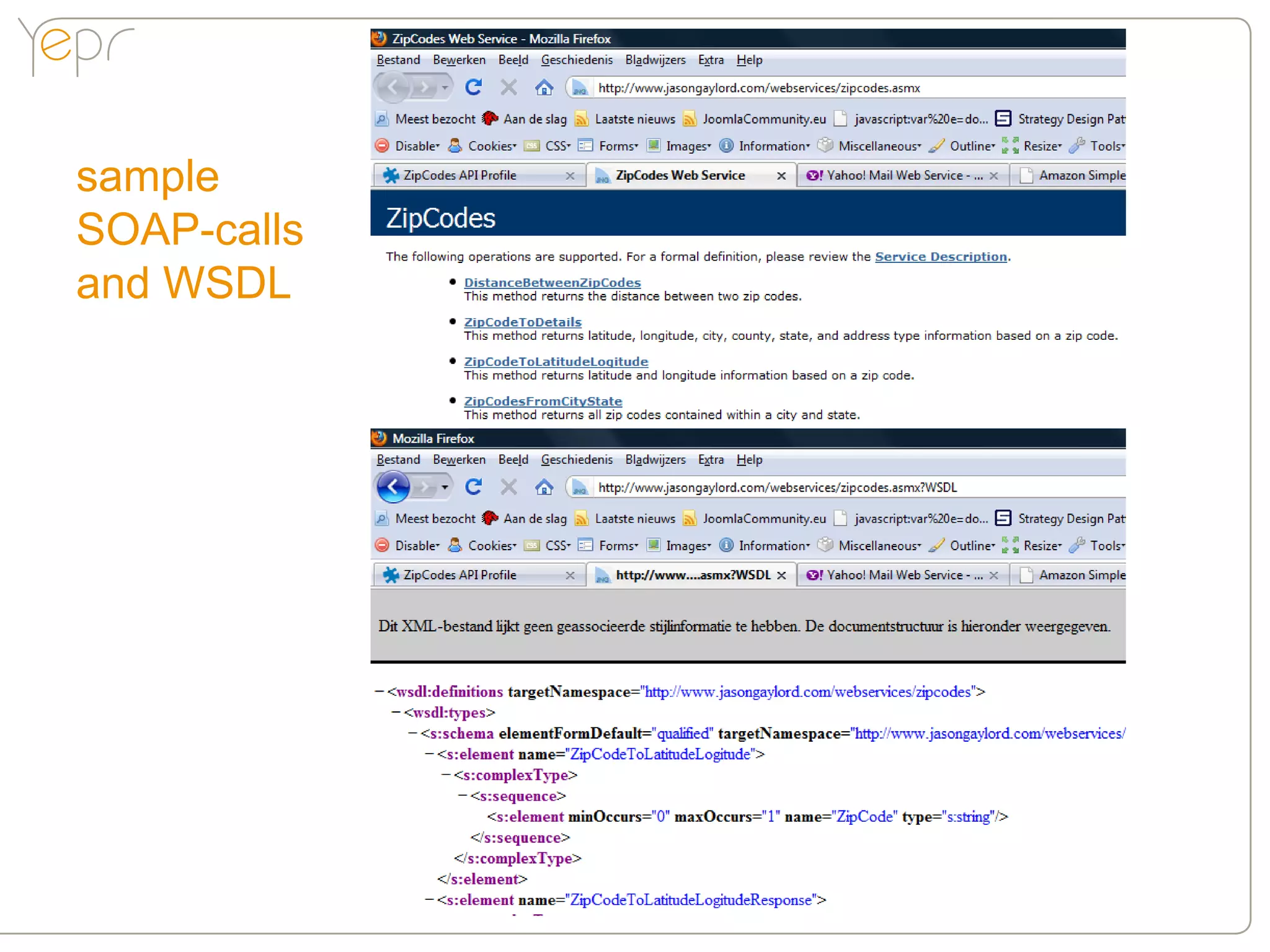 sample
SOAP-calls
and WSDL
 