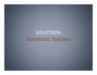 SOLUTION:
Automatic Updates
 