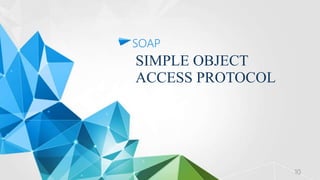 SIMPLE OBJECT
ACCESS PROTOCOL
SOAP
10
 