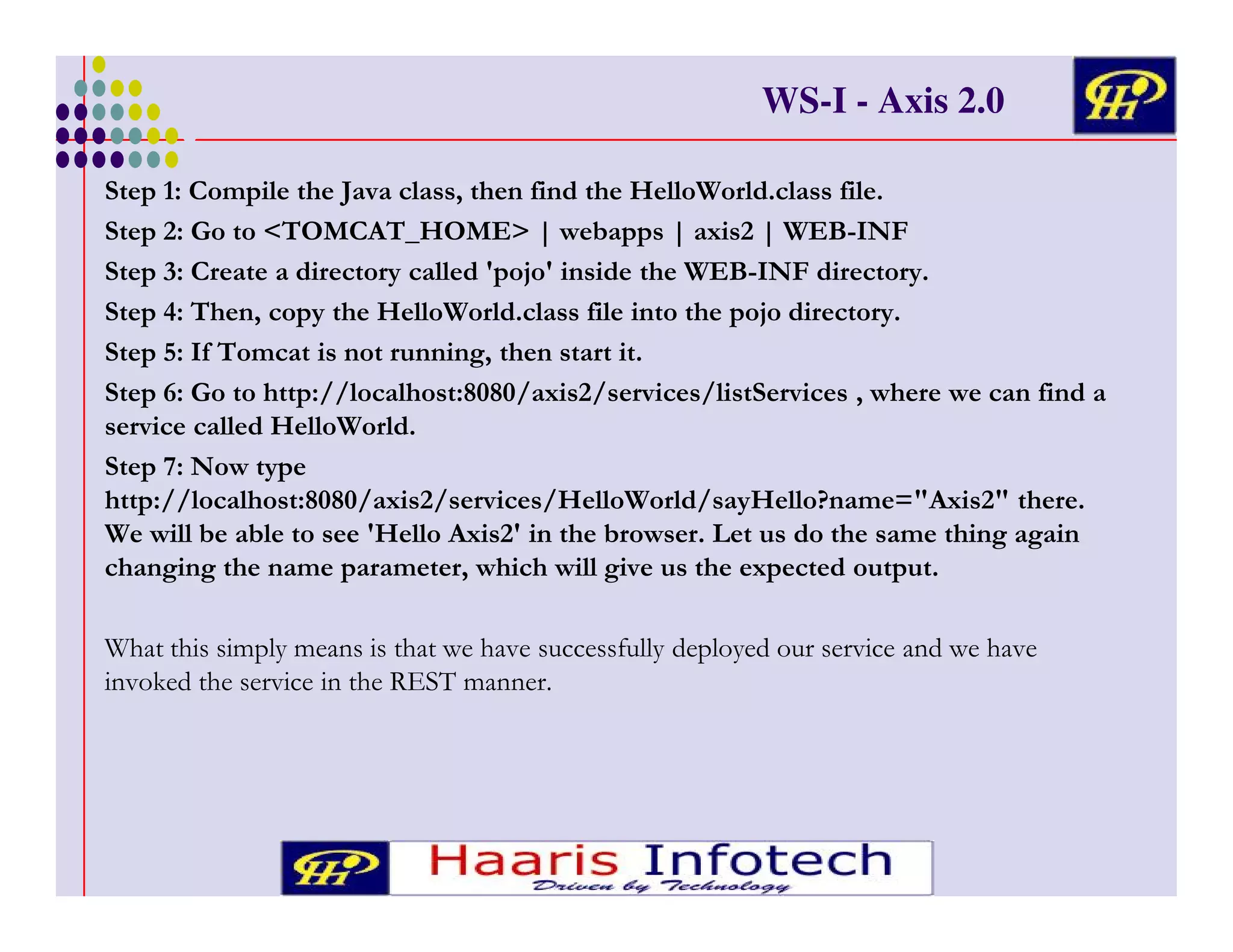 WS-I - Axis 2.0
!, # ) , ! B
&
! 3 !
3
!, # G ! H'7 ) 'I 7 >J K ( ,, K
K >$%0
"
!, # ) !
! 6
L 5L
,
!
>$%0
"
! 6
!, # '
& ,6!
3
!! ,5
! 6
!, # 0 '
3
!
!*
/!
&
! !!
! ,2 G ! !,#EE
#
!
!
#
E
E
E !
&
(
(
!, # " ( !,
6
!,#EE
!
!
#
(
!
/ /!
# # (!+(
&
3 #

E
L
,

3

E

E
E 6
@
=M
M!
L !
(
8 !*
!
! / /
!&
(
( / * !
, ! *!
,*!

#
#
# ? "(

)
*

'& ! +
)&
+ &

)

#

 
