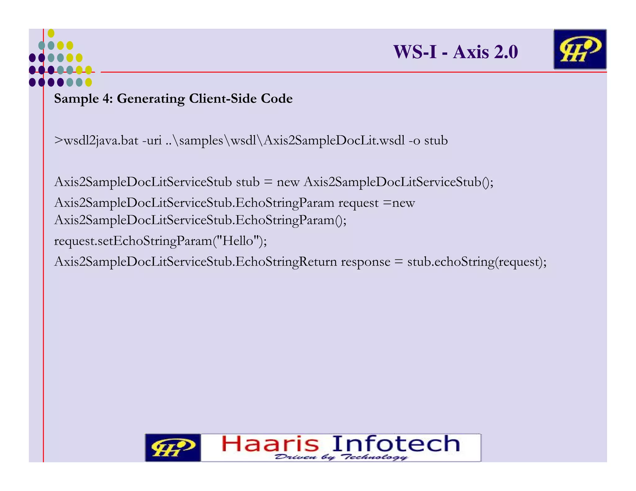 WS-I - Axis 2.0
,
I

#G

& *
.6
/.
/.
/.
1
)
/.

(!
&
(!
&
(!
&
* ?#
(!
&

! /)

!
%

) **L (! L
&

)
& / . (!
L
&

) ) E
) *? #
) *? #
( $ & $A
&
) *? #

*

&

)

/ . (!
&
( 1
) E
( A
)

!

) A

E )* #

1
)

A

 