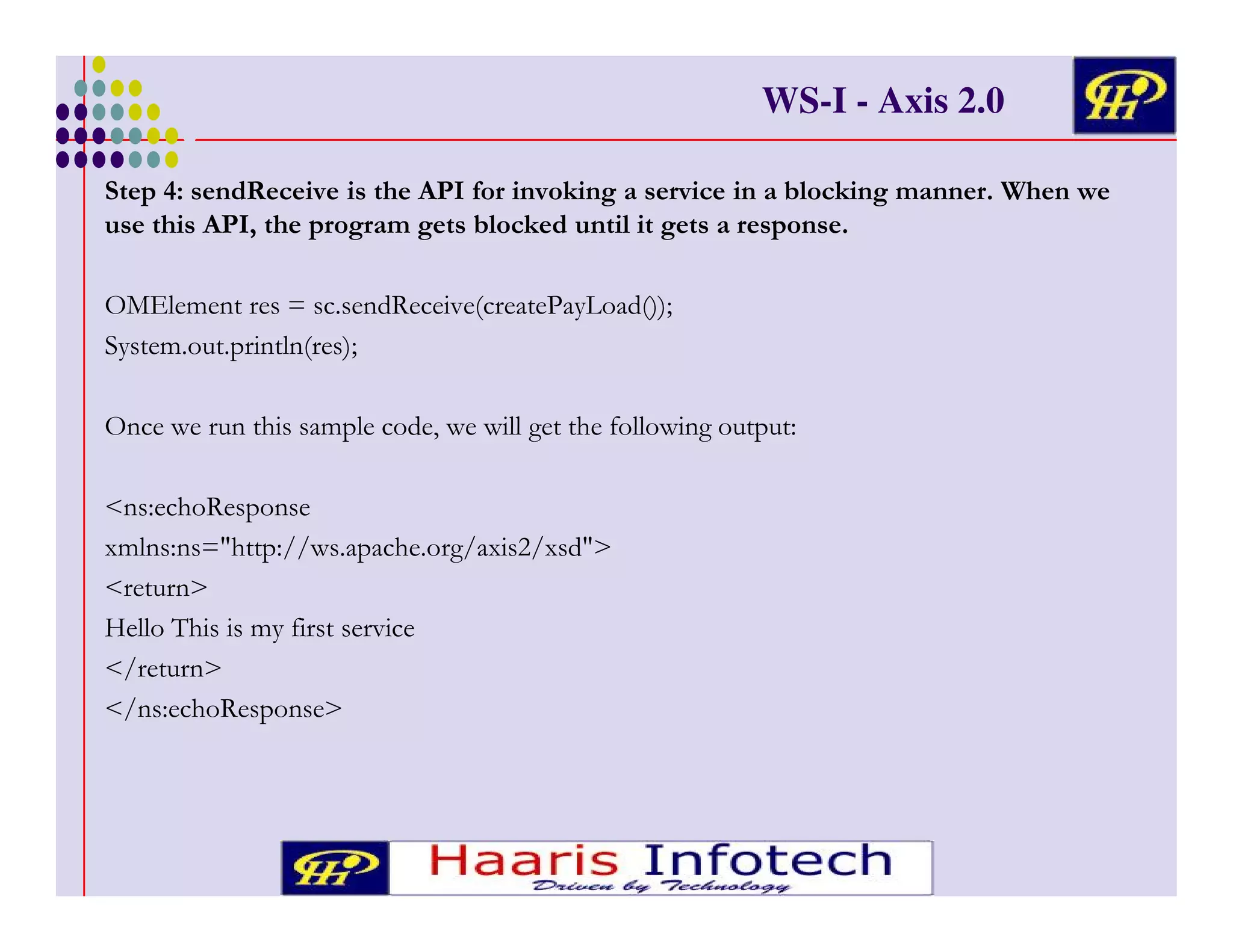 WS-I - Axis 2.0
!, #
* !

! .03
.0 ! , /
&
/!

?&(
+ (* ) *!
) #

9 /
9 * ! !/ !

E *
&
A
(!
&

H , #
!
/
(& , E$ ! < * ! # *
# ,<
H ) I
& "# (+'
&
H< ) I
H< , #
!
I

+

%

&
&

# '&
&

< / .< $
/ I

9 /
,

A

)! ,
)

(

 