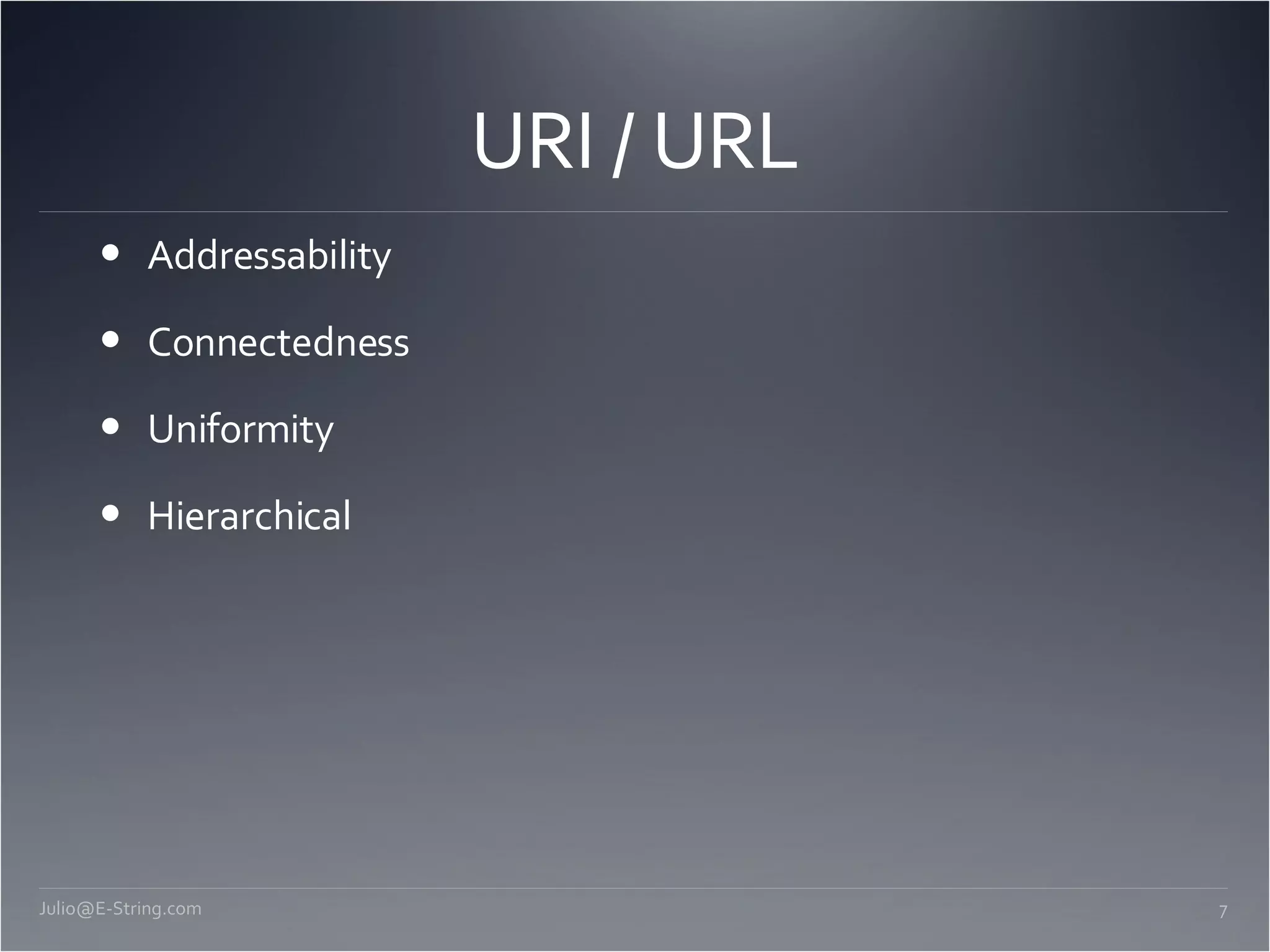 URI / URL Addressability Connectedness Uniformity Hierarchical [email_address] 