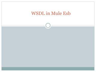 WSDL in Mule Esb
 