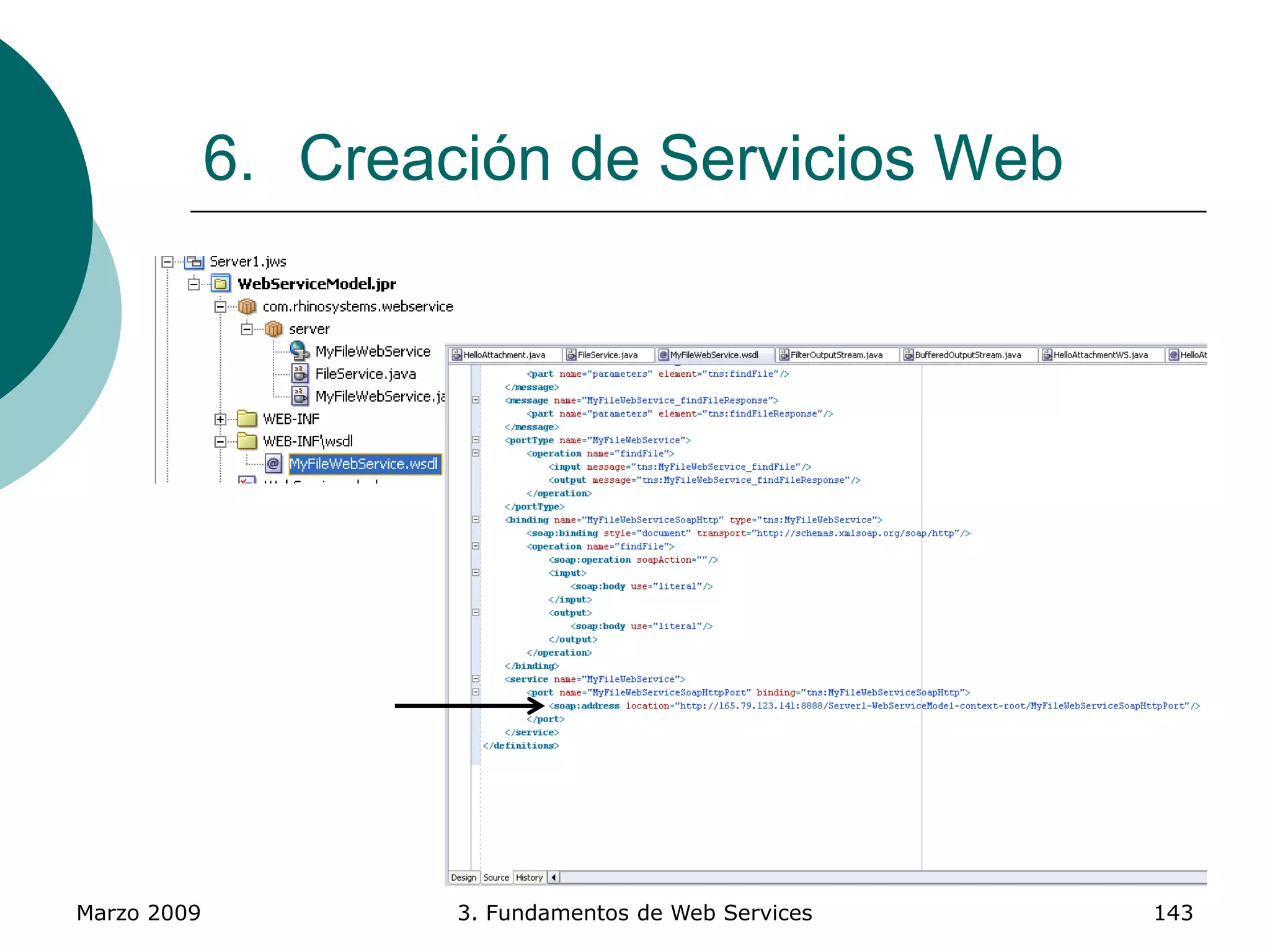 Marzo 2009 3. Fundamentos de Web Services 143
6. Creación de Servicios Web
 
