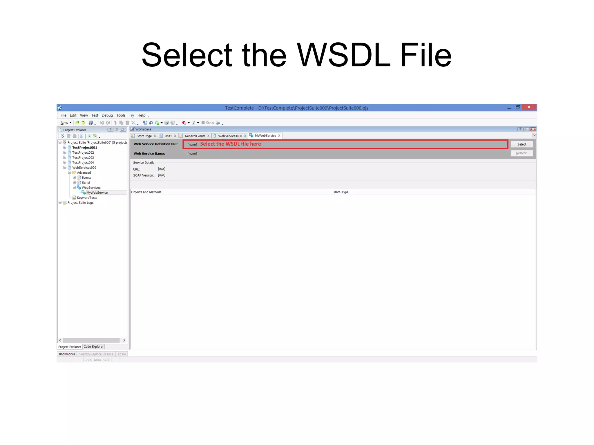 Select the WSDL File