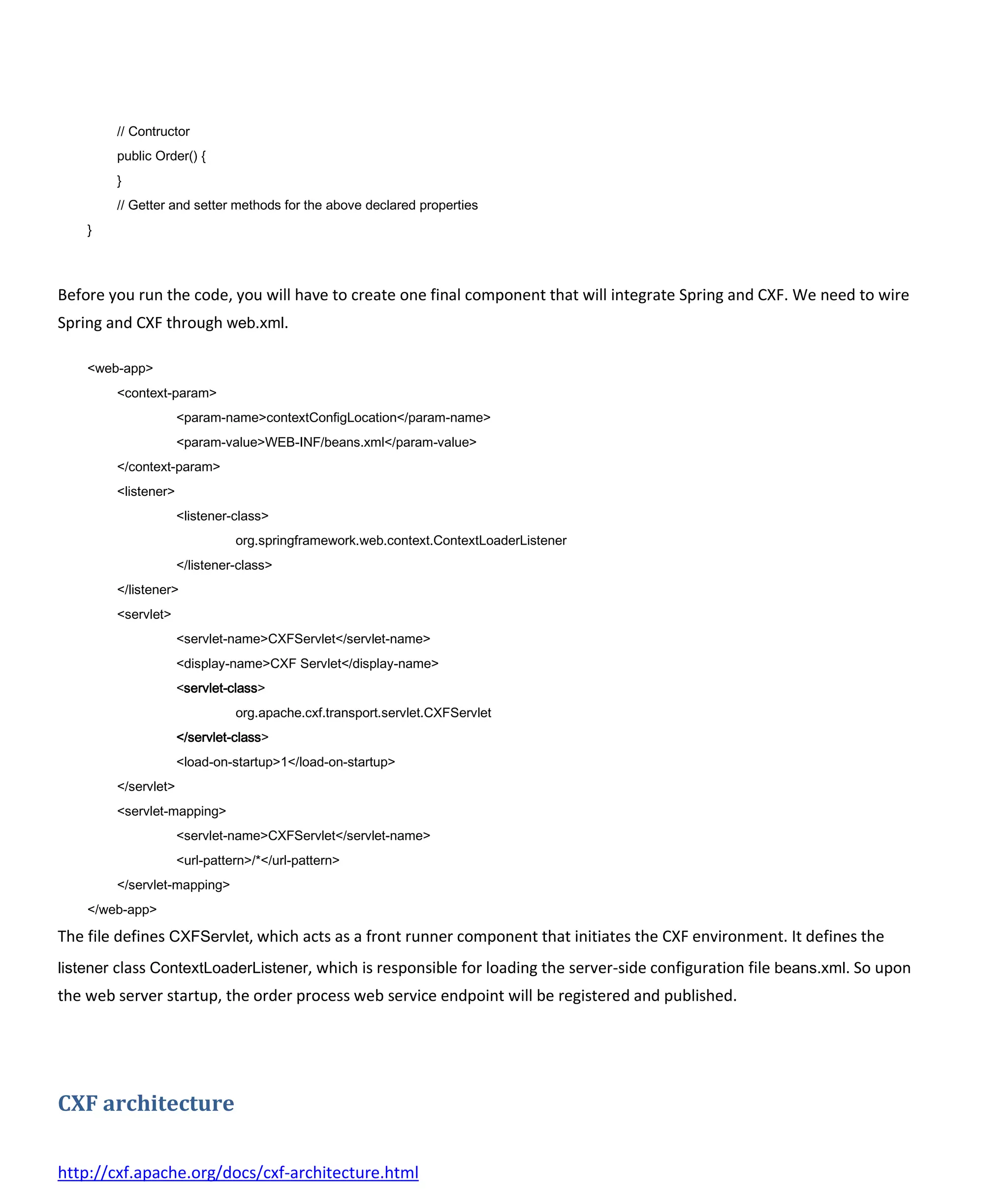 Web service through cxf