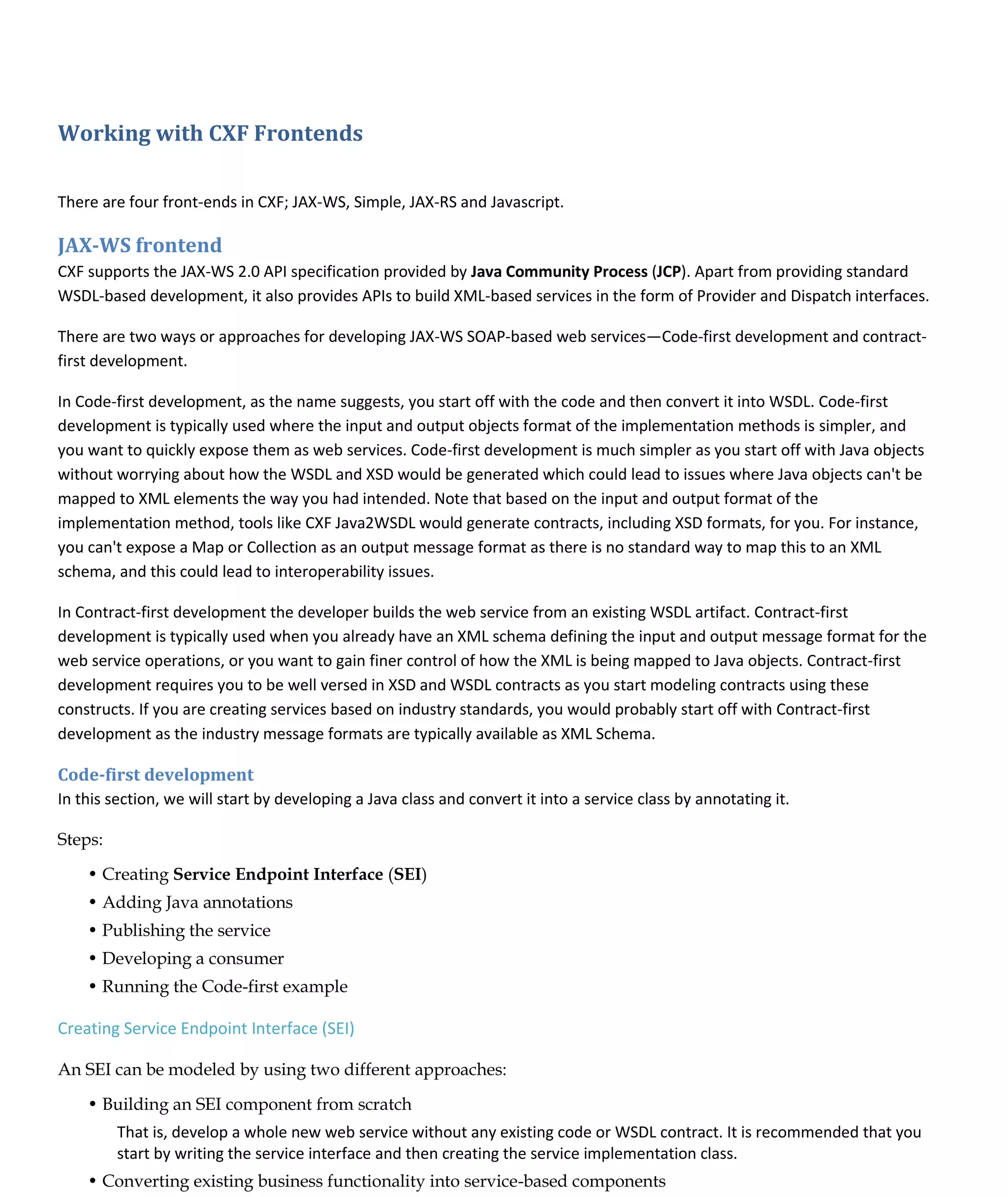 Web service through cxf