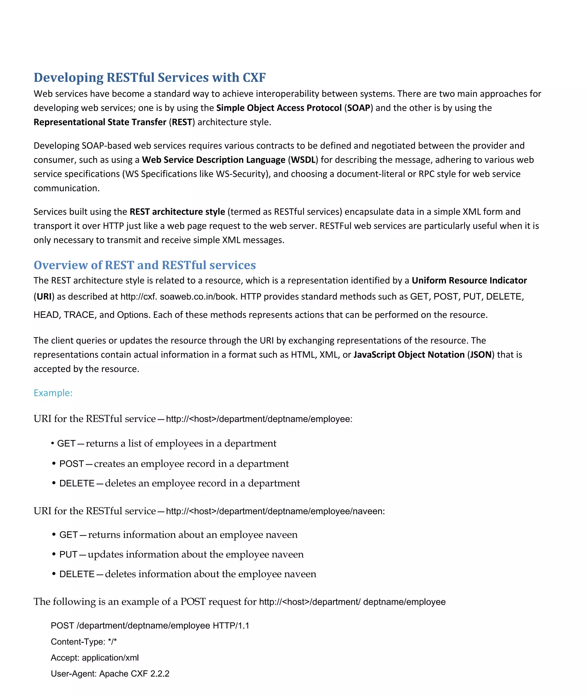 Web service through cxf