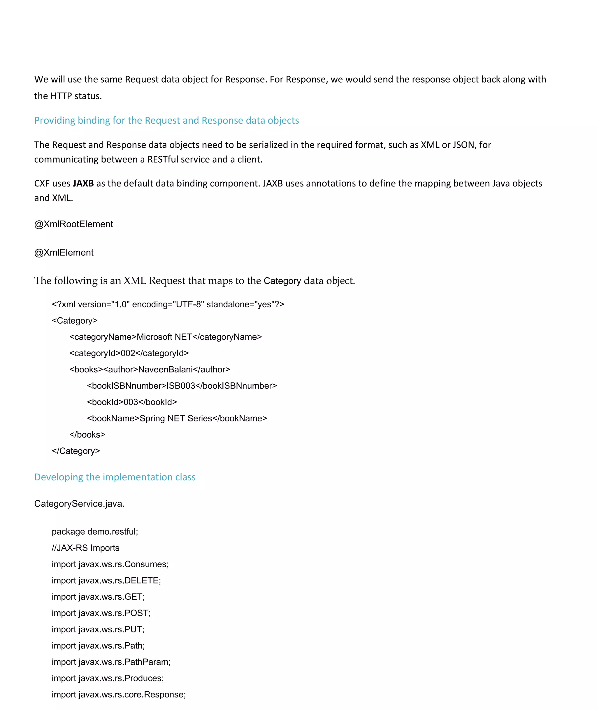 Web service through cxf