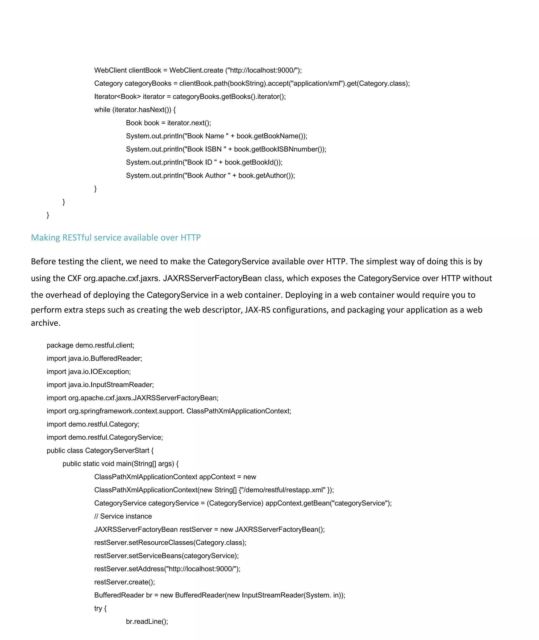 Web service through cxf