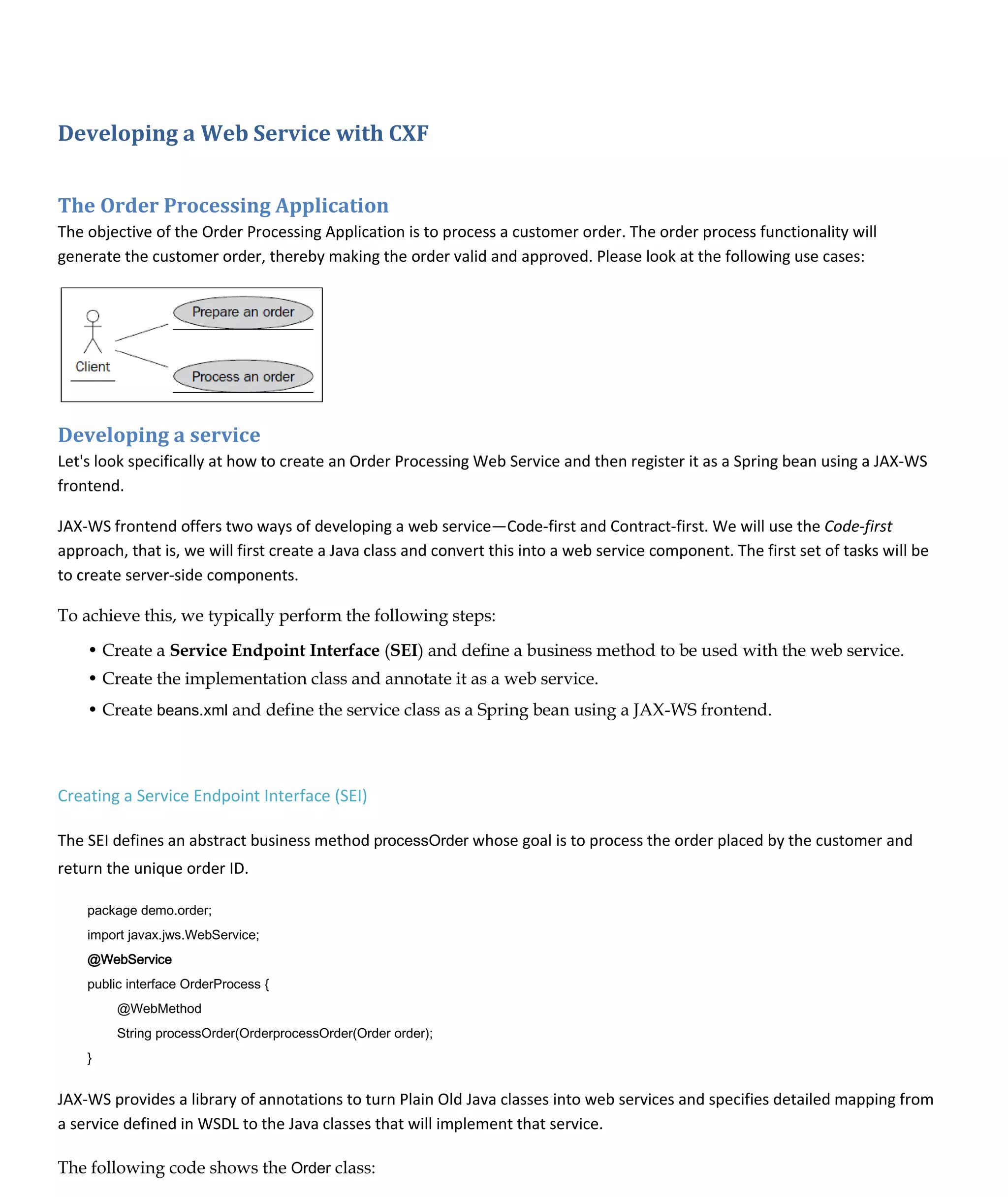 Web service through cxf