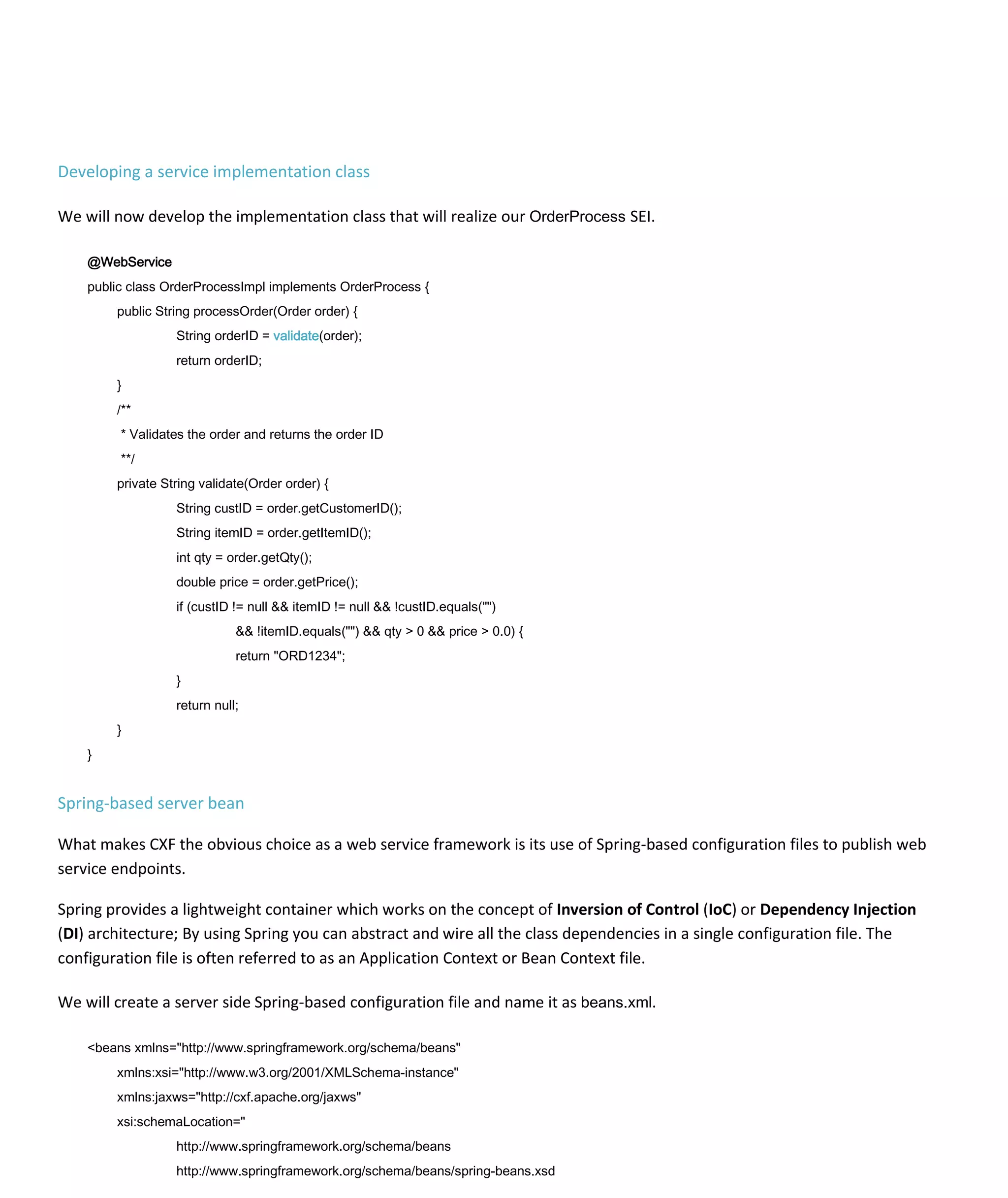 Web service through cxf