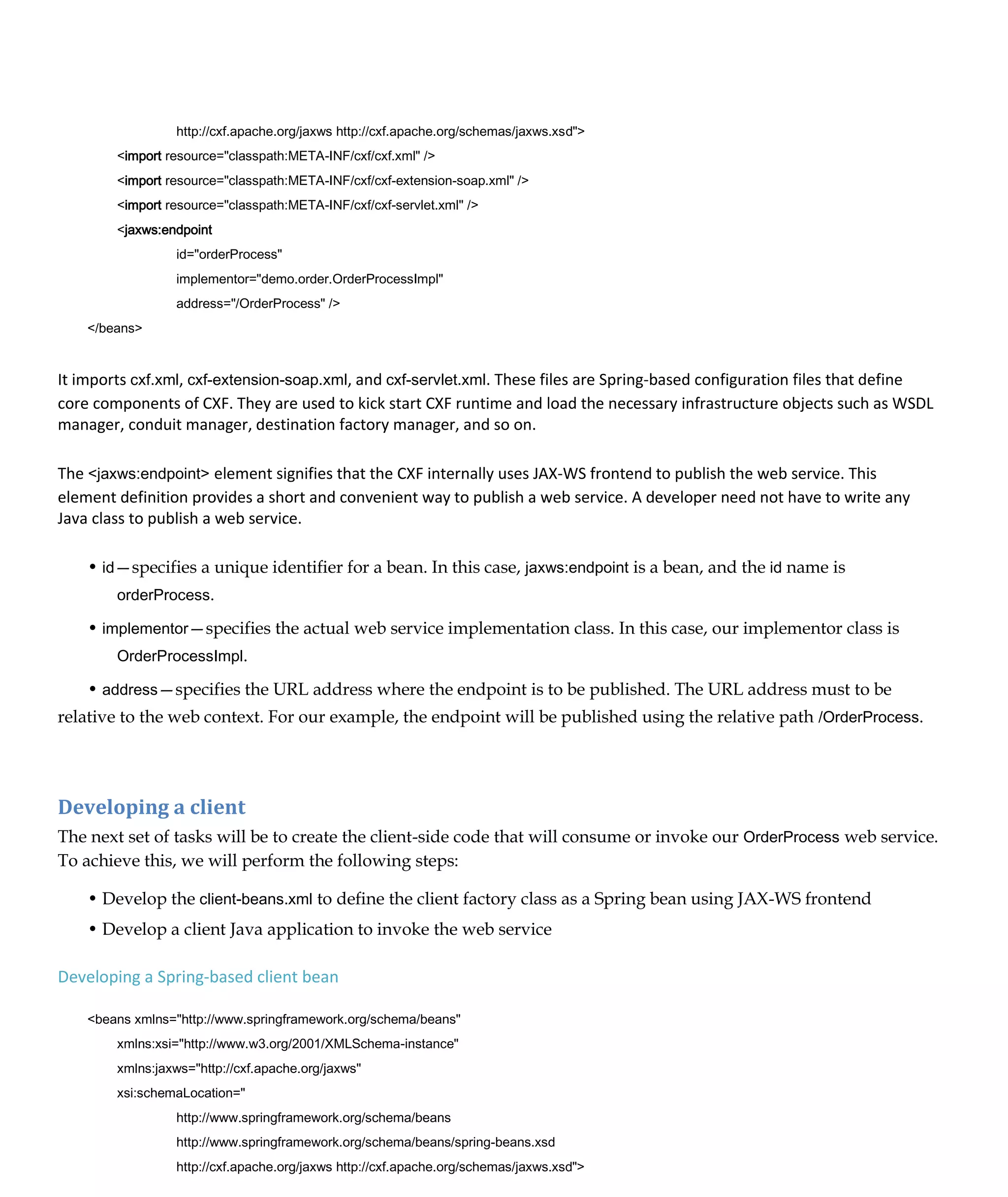 Web service through cxf